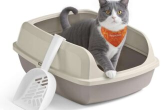 Feandrea High Sided Cat Litter Tray, XL, Cappuccino Beige PPT009LH01