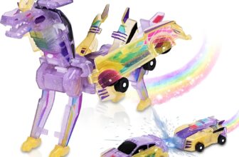 Felly Robocrash Magnetic Transforming Car, 2Pcs Automatic Deformation of Magnetic Connections, Car Toys for 2 3 4 5 6 7 8 Years Old Boys and Girls Kids, Luminous