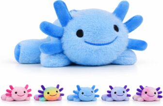 Filled Axolotl Plush Toy 22 cm Kawaii Salamander Stuffed Animal Pure Blue Soft Weighted Cute Present For Boys And Girls