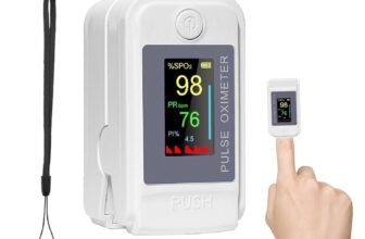 Finger Pulse Oximeter, Oxygen Monitor Finger Adults, Blood Oxygen Monitor Fingers, Fingers Oxygens Monitors with LED Display, Heart Rate and PI (White)