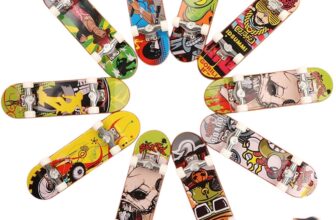 Finger Skateboards 6 Pcs, Fingerboard Mini Skateboard Toy, Finger Skateboard Deck with Trucks, Pro Fingerboard Random Patterns Set for Stress Relief Gift for Adults