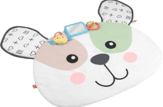 Fisher-Price Baby Tummy Time Toy, Puppy Perfection Giant Play Mat with Sensory Development Activities for Newborns 0 Months, HYR51