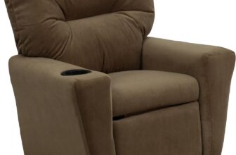 Flash Furniture Chandler Contemporary Brown Microfiber Kids Recliner with Cup Holder
