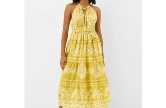 Floral Halter Neck Midi Dress Green