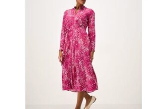 Floral Notch Neck Midi Shirt Dress