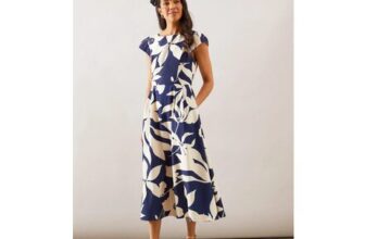 Floral Ottoman Fit & Flare Midi Dress