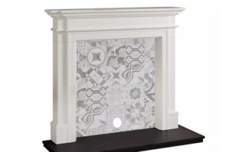 Focal Point Montana White & Black MDF Artisian Fireplace Surround Set