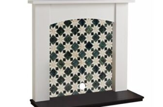 Focal Point Nebraska White & Black MDF Timeless Fireplace Surround Set