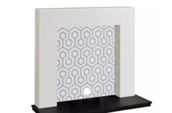 Focal Point Wichita White & Black MDF Fireplace Surround Set