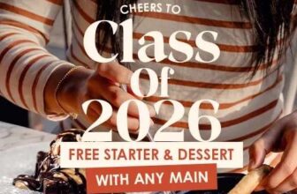 Free Starter And Dessert with Purchase Of a main – With Voucher via Sign Up – A Level & GCSE Graduates – Participating Restaurants