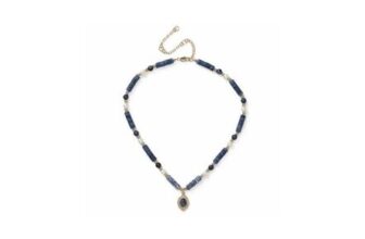 Freedom Beaded Blue Pendant Necklace