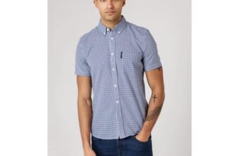 French Connection Cotton Short Sleeve Gingham Chest Pocket Shirt