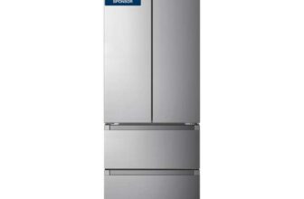 Fridgemaster MF70450ES French Door Fridge Freezer 485L, Total No Frost, Silver, 69.4D x 70.4W x 200H cm, E Rated (FREE installation)