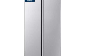 Fridgemaster MS83430ES Freestanding Slim American Side by side Door Fridge Freezer 441L, free haul and install, using voucher