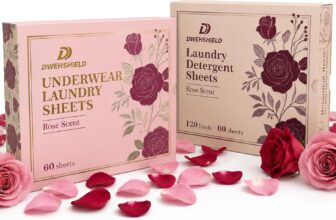 Friendly Laundry Detergent Sheets 120 Loads Clothes 60 Loads Underwear Plant Based, Plastic Free & Zero Waste Non-Toxic Fragrance EDC-Free Rich Rose Fragrance