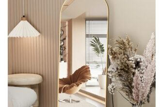 Full Length Mirror, 162x53cm Arch Floor Mirror with Stand,