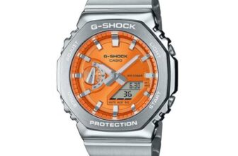 G-Shock GM-2110D-4AER Orange Dial & Stainless Steel Watch