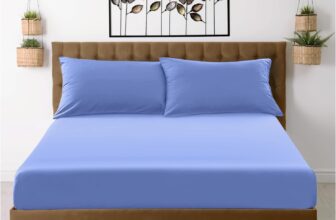 GC GAVENO CAVAILIA Fitted Sheet Single Bed (91 x 190cm) – Bedding Sheets – Plain Dyed Microfiber Bed Sheets Single – (10 inch) 25cm Deep Pocket Bottom Sheet – Easycare – Fade Resistant – Sky Blue