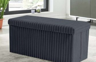 GC GAVENO CAVAILIA Ottoman Storage Box Chest With Lid 76X35X35cm Charcoal. Sold & dispatched by Victoria Home Living