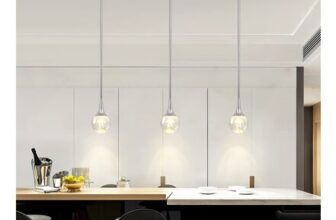 GEADI Modern Crystal Pendant Light, Adjustable LED Chandelier