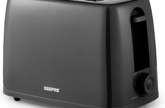 GEEPAS 2-Slice Bread Toaster 6 Browning Level Thin Bread Slice 650W Black