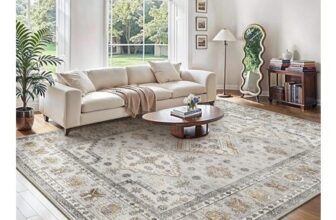 GENIMO Beige Washable Large 200x290cm Non-Slip Living Room Rug