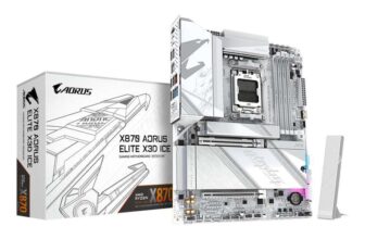 GIGABYTE X870 AORUS ELITE X3D ICE Motherboard – AM5, 1622 VRM, 9000Mhz DDR5 (OC), 2xPCIe 5.0 2xPCIe 4.0, Wi-Fi 7, 2.5GbE LAN, USB 4