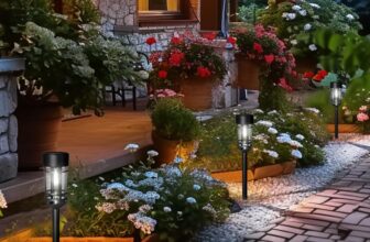 GIGALUMI Solar Lights Outdoor Garden 8 Pack, Waterproof Solar Powered Pathway Lights Outdoor, Tungsten Glow for Yard Path Patio Landscape WalkwayCold White