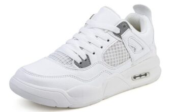 GOGOUP Kids Trainers Breathable Lightweight Running Shoes White UK 11