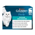 GOURMET Perle Mini Fillets in Gravy Ocean Delicacies Wet Cat Food 12x85g