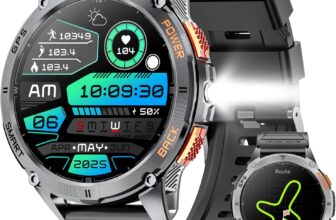 GPS Smart Watch for Men (Make/Answer Call), 1.43 AMOLED Smartwatch with 530mAh Battery, 170 Sports Modes, Heart Rate, Stress Monitor, IP68 Waterproof Watch for Android iOS (Black)