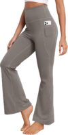 GRECERELLE Wide Leg Trousers for Women Yoga Pants Elasticated High Waist with Side Pockets Opaque Tummy Control Work Running Walking Pants for Ladies