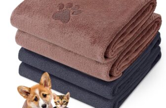 GSrenyu 4 Pack Super Absorbent Dog Towel, Microfiber Dog Drying Towels Soft Quick Dry Pet Towel for Puppies, Cats and Other Pets Bath, Rain, Travel, 35 x 75 cm