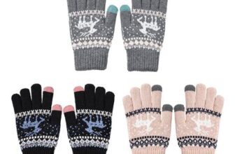 GWAWG Winter Reindeer Touchscreen Gloves, 3 Pairs for Women