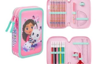 Gabbys Dollhouse Pencil Case with Stationery Set