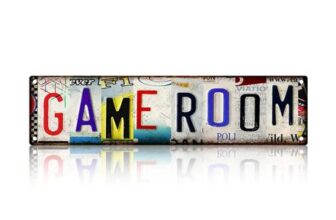 Game Room Metal Wall Sign, Aluminum Decor