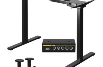 Gamork Dual-Motor Electric Standing Desk Frame, 63×28 in Max Black