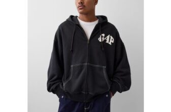 Gap X Awake NY Black Heavyweight Oversized Logo Zip Hoodie