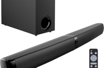 GarageRock Soundbar with Subwoofer for TV, 110W Peak 2-in-1 Sound Bar Home Theater with Adjustable Deep Bass, Bluetooth 5.3/ARC/Opt/AUX Connect, Surround Sound System for TV/PC/Projectors/Gift, 1 Set