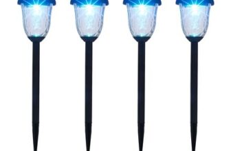 Garden Stories Set of 4 Oversized Pebbled Glass Stake Lights