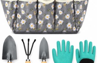 Garden Tools Set with 600D Oxford Fabric Tote, Gardening Tools with Wooden Handles, Complete Garden Hand Tools Organizer Bag for Women & Men, Gardening Gifts for Planting, Weeding & Lawn Care
