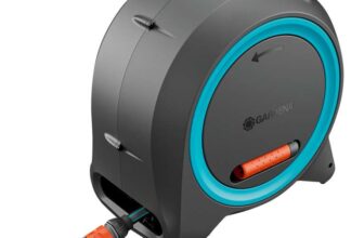Gardena Dual Hose Box M/L with 25 m Hose, Ready-to-Use, for Wall or Portable Installation, Automatic Hose-Guide for Rewind
