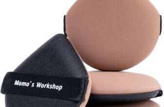 Geego Black Lychee-Pattern Leather Makeup Puff – Water Drop Shape, Dry/Wet Dual Use, Reinforced Strap, Flawless Foundation Application for Cushion/Foundation,3pcs & Storage Case