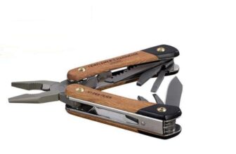 Gentlemens Hardware Multitools No. 627 Wood Handled Plier Multi-Tool, 12-in-1, Titanium Finish