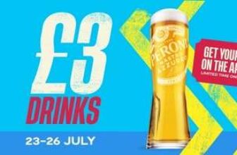 Get £3 pints of Peroni at Flaming Grill Pubs (Via App)