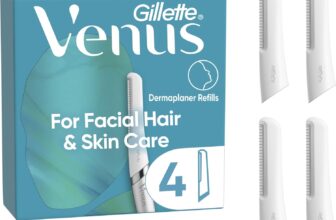 Gillette Venus Dermaplaning Blades for Face, Womens Face Razor Refills x 4 for Facial Hair & Skin, Exfoliating Blades for Dermaplaning Tool