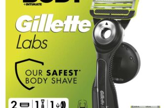 GilletteLabs Body Intimate Razor for Men, 1 Handle & 2 Cartridges Triple Defence System, Anti-Ingrown & Anti-Irritation Bars S&S £14.72