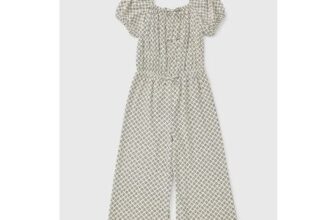 Girls Cream Ditsy Aztec Crinkle Jumpsuit (7-15yrs) – 14 Yrs