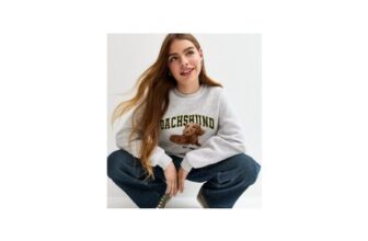 Girls Grey Dachschund Print Sweatshirt