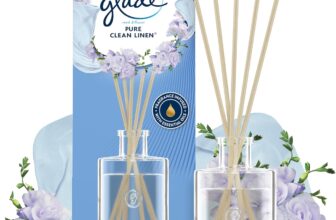 Glade Reed Diffuser, Home Fragrance Infused with Essential Oils, Room Air Freshener With Up to 5 Weeks of Continuous Fragrance, Clean Linen, 50ml